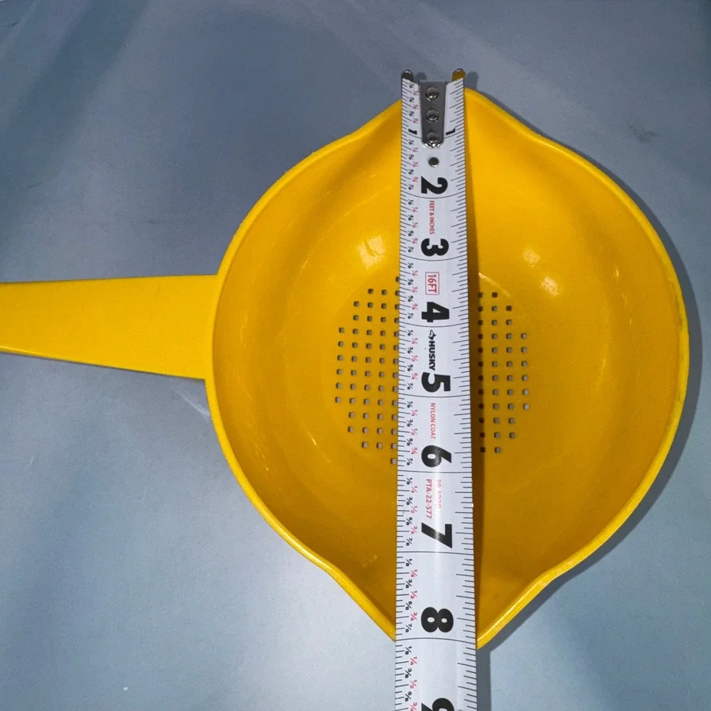 VTG Tupperware Harvest Gold Yellow Strainer Funnel Colander 1200-3 Kitch Utensil
